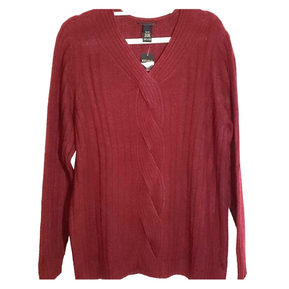 Maroon cable knit sweater